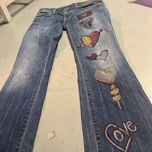 Custom Citizens of Humanity Heart Graffiti Dita Bootcut Jeans - Picture 3 of 12